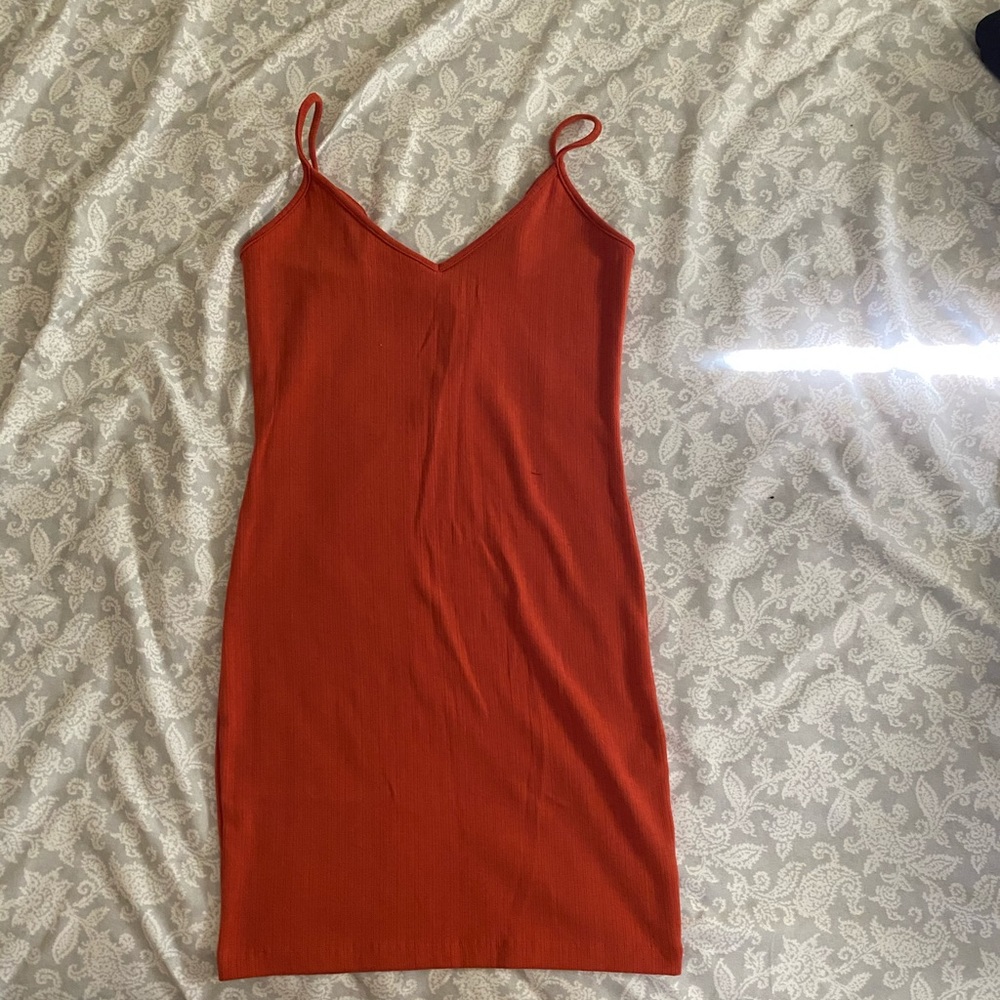 Rust orange bodycon dress (M)